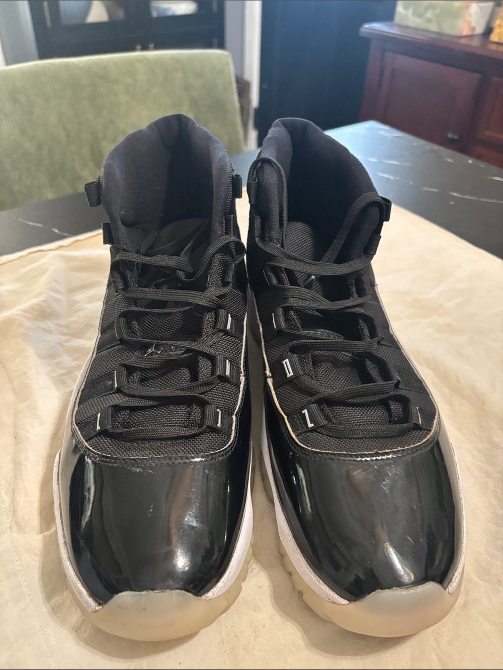Air Jordan 11 Retro Jubilee Black and White High-Top Sneakers